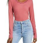 Socialite Long Sleeve Scoop Neck Crop Top In Mauve Medium NWT Photo 0