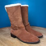 Talbots  Tish Foldover Fur Lined Suede Ankle Boots Brown Women’s 8.5 Photo 0