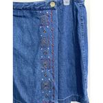 White Stag VTG Faux Wrap Denim Skort Size 12 Boho Embroidered Summer Festival Photo 1