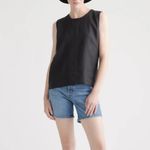 Quince NWT 100% European Linen Black Tank Sz S Photo 1