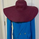 ZARA wide brim purple straw hat. Photo 3