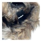 Desigual Parka 4 Black Gold Puffy Sweater Inset Hood Faux Fur New US 4 Photo 6