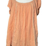 Free People Womens M Peach Angel Mini Dress Babydoll 100% Cotton Boho Chic Gauze Photo 0
