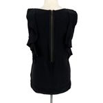 Sanctuary Black Silk Ruffle Sleeveless Top Blouse Size Large Photo 5