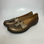 Clarks Ashland bubble loafers gold bronze leather size 12 Photo 2