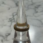 Set of 2 Gold Toned Black & Clear Rhinestone Rings Size 6 Photo 1