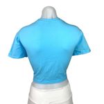 Iconic Blue Cotton Crew Neck Short Sleeve Spell Out Logo Cropped Top Tee Size M Size M Photo 1