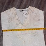 ZARA  Womens White Sleeveless Dress Gold Shimmer Designs Size S Small Photo 6