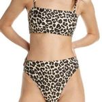 Something Navy  Classic Ribbed Bandeau Brown Ganache Leopard bikini set Photo 0