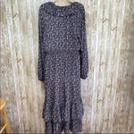 Universal Threads 4/$25 Universal Thread Navy Blue Floral Ruffle Maxi Dress Sz XS Photo 4
