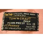 Vintage TownCraft Women's Peach Button Down Shirt Size 18 Dead stock 80’s Pink Photo 9