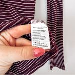American Eagle  Burgundy Stripe Soft & Sexy Long Sleeve Turtle Neck Top Size XS Photo 3