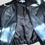 Tribal new faux leather black biker jacket! Tie dye style! Black Size undefined Photo 10