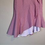 WAYF  Pink White Plaid Ruffled High Low Skirt Womens S Faux Wrap Coquette Mini Photo 10