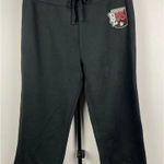 Disney Parks Disneyland 55 Mickey Black Crop Embroidered Back Sweatpants Sz L Photo 0