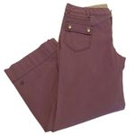 Athleta 8 Pocket Purple Adjustable Waist Cargo Capri size 8 Photo 0