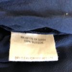 Anthropologie Floreat Navy blue silk ruffled w/ sequin bow blouse women's 4 Photo 8