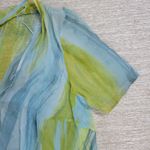Maggie London Silk Cover Up Blouse Womens Size 16 Blue Green Sheer Swim Beach Photo 11