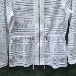 Ruby Rd . Petite Small PS Women’s White Crochet Outerwear Coat Jacket Photo 3