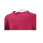 Duluth Trading Co. Women's Medium Chunky Knit Mock Neck Sweater Berry Red Photo 3