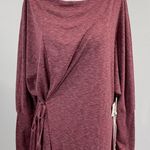 Caslon New Soft Knit Long Sleeve Side Tie Midi Dress Red Heather Size Medium Photo 5