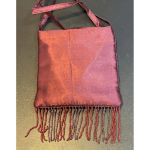 Crossbody Purse Bag Fringe Beaded Sequins Burgundy Boho Cocktail‎ Party Evening Photo 1