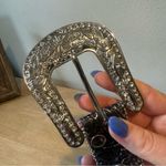 Blazin Roxx Blacked Tooled Concho Belt. Black and Silver. Size: Medium. Photo 3