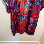 Vintage Lucie Ann II Robe Red Purple Floral Sheer Stripe S Photo 2
