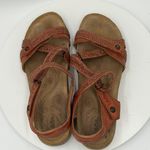 Women's Taos Trulie Woven Braided Leather Wedge Sandal Brick Size 10 Photo 5