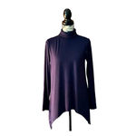 T Tahari  Blue Asymmetrical Tunic Top Women’s S Witchy Goth Boho Lagenlook Photo 1