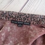 HYFVE  Cropped Animal Print Distressed Denim Jacket Women’s large Photo 4