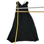 Vince  Black Off Shoulder Twist Front Dress Linen Blend  Full Skirt Size 12 NEW Photo 7