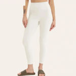 Girlfriend Collective NWT high rise compressive leggings Ivory XS 28.5” Photo 4
