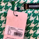 Missguided Misguided Boucle Green and White Houndstooth Wrap Miniskirt NWT Photo 3