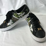 Michael Kors Keaton Butterfly Camo Black and Green Leather Sneakers Size 6.5 Photo 0