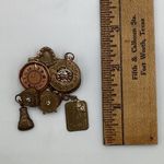 Vintage Steampunk Style Charm Brooch Faux Watch Dials Antique Gold Tone Photo 3