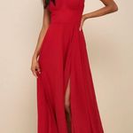 Lulus New  Cause for Commotion Red Pleated Bustier Maxi Dress Size XS MSRP $88 Photo 0