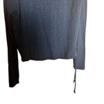 CAbi  Top Womens Medium Charcoal Grey Hooded Cropped Shirt Style 3231 Sweatshirt Photo 3