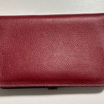 Red Pebbled Grain Genuine Leather Wallet Short Wallet Photo 8