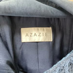 Azazie  Pleated Lace Chiffon Dress Blue Photo 7