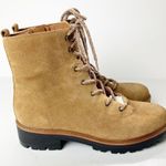 Marc Fisher NEW Izma Faux Shearling Lined Suede Lace Up Hiker Boots 10 Tan Photo 3
