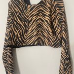 ZARA Black and Tan Animal Print Crop Top Photo 1