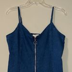 Love j  denim dress sleeveless full zip front adjustable straps sweetheart neck Photo 2