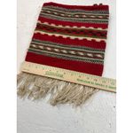 Vintage Vegetal Collecting Carrier Bag Woven Tapestry‎ Fringe Hippie Boho Red Photo 5