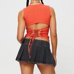 LIONESS Pleated Denim Mini Skirt Photo 1