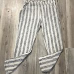 Rip Curl Striped Linen Blend Pants Women’s Small Black White Elastic Waist Photo 6