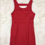Double Zero  Red Tiered Scallop Sleeveless Sheath Dress Size Medium Photo 7