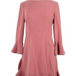 Jill Stuart Jill  Ruffle Hem Bell Sleeve Rosewood Pink Dress Photo 0