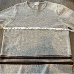 Royal Robbins  Grey Striped Detail 100% Lambswool Long Sleeve Sweater Women’s XL Photo 3