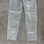 American Eagle Women’s Super High Rise Baggy Straight Jeans Silver Metallic 000P Photo 8